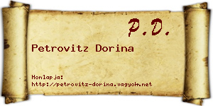 Petrovitz Dorina névjegykártya